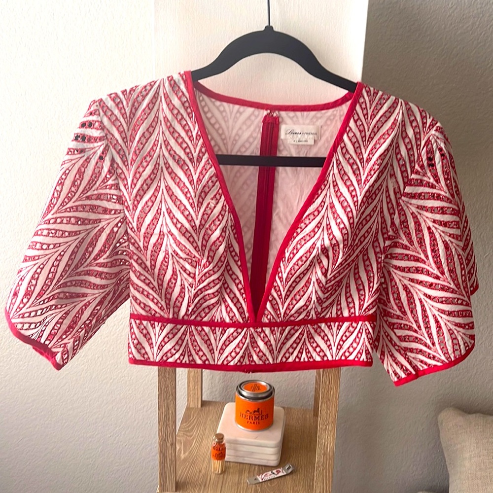 Lovers + friends red and white two piece matching set.